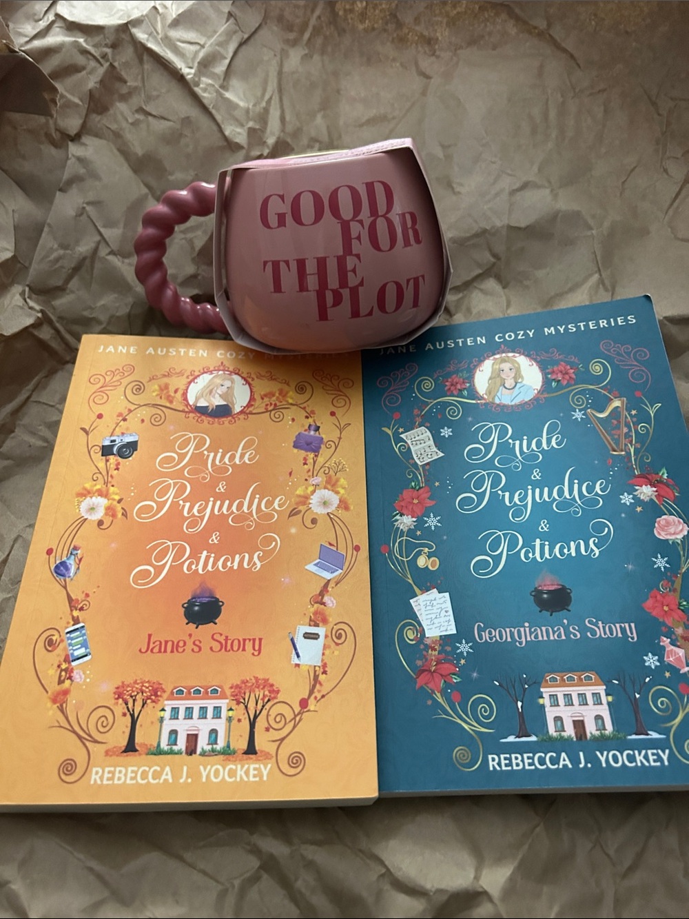 Good For The Plot Pink Ceramic Mug . Plus 2 books